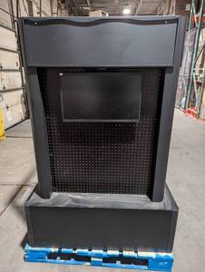 lot 10 image: Peg Board Retail Display Island - 4 sides for displaying  - comes with attached monitor - 46 12 W x 38 D x 67 H