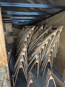 lot 25 image: 8 Wooden Saw Horses - Made from 1x4s with corner braces - Bidding on 8 Units