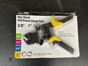 lot 111 image: Apollo 38 in. to 1 in. 1-Hand PEX-B Pinch Clamp Tool - Has Light Indicator for Proper Crimp  Complete Connection