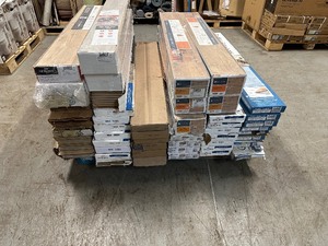lot 89 image: 48 Boxes of Laminate  Wood Flooring By Mohawk, Life Proof, Harmonics, Golden Arrowana & Traffic Master