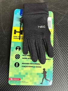 lot 73 image: New Head Kids Touchscreen Running Gloves With Touchscreen - Size L  Large 10 - 14  Black