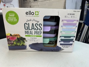 lot 150 image: New Ello Meal Prep Glass Food Storage Containers, Set of 5