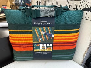 lot 103 image: Pendleton Reversible Hazel Creek Multi Stripe  Color Packable Blanket 60X72