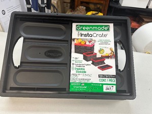 lot 170 image: New Greenmade InstaCrate 12 gal BlackRed Folding Crate 11.7 in. H X 14.2 in. W X 21 in. D Stackable