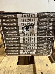 lot 291 image: 12 HoneyWell Elite Filtration Furnace  Air Filters 12x24x1 Retail $20.97 each