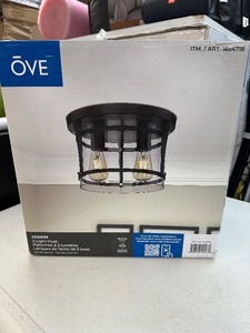 lot 211 image: Ove Decors Joakim 2 Light Flush Mount Ceiling Light Fixture - Like New Open Box