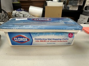 lot 173 image: New 28 Count Clorox Disinfecting Wet Mopping Cloths