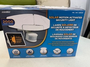 lot 260 image: Sunforce 2000 Lumen LED Motion Activated Solar Security Light