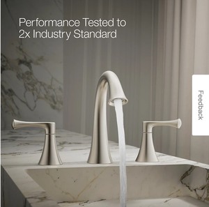 lot 31 image: New Koher Lilyfield Widespread bathroom sink faucet, 1.2 gpm  K-R78047-4D-BN new
