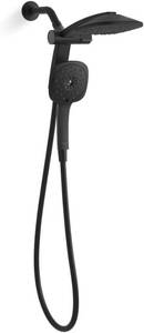 lot 69 image: KOHLER REC31250-G-BL Adjuste 3-in-1 Multifunction Handheld Showerhead Combo, High Pressure Square Hand Shower, 1.75 gpm, Matte Black