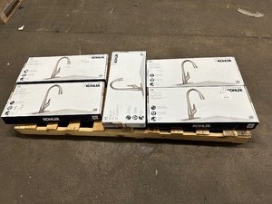 lot 93 image: 5 New Kohler Lir Pulldown Kitchen Faucets - Stainless Steel