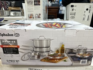 lot 12 image: Calphalon Premier 12-piece Stainless Steel Cookware Set