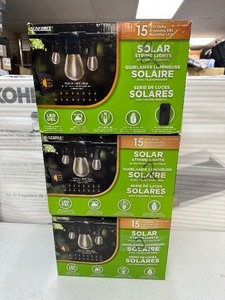 lot 181 image: 3 Boxes of Sunforce 35 Solar LED String Lights with Remote Control Marked # 2
