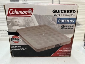 lot 223 image: Coleman Quickbed Elite Extra High Queen - 9.5 Air Mattress With Soft Plush Top & Built In Air Pump