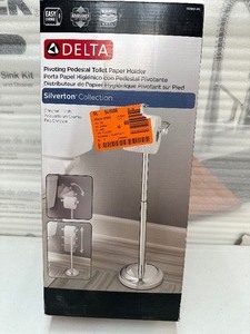 lot 224 image: New Delta Silverton Collection Pivoting Toilet Paper Holder - Chrome Finish