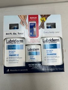 lot 225 image: 3 Pack of Lubriderm Daily Moisture Lotion - 2 Large Bottles 1 Small Bottle