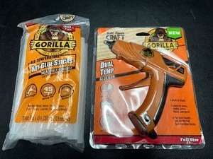 lot 234 image: New Gorilla Glue Hot Glue Gun & 30 Hot Glue Gun Sticks