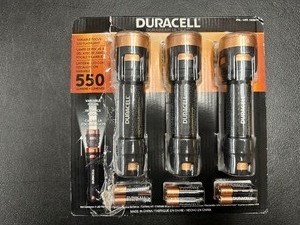 lot 236 image: 3 Pack of Duracell 550 Lumen LED Flashlights - Like New Open Box