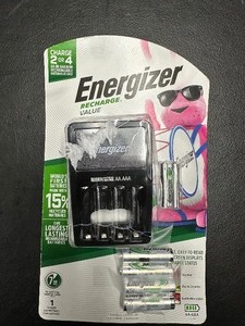 lot 237 image: Energizer Rechargeable Batteries and Charger 4 AA & 2 AA - Open Box Untested