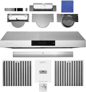 lot 6 image: Hauslane 30 in. Ducted Under Cabinet Range Hood with 3-Way Venting Changeable LED Powerful Suction in Stainless Steel  - Retail $449.99