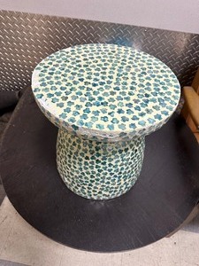 lot 301 image: Small Stool  Table Decorative - Minor Damage  Imperfections See Pictures