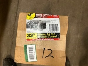 lot 350 image: 4 In. X 12 Ft. Insulated Flexible Duct R6 Silver Jacket Marked # 12