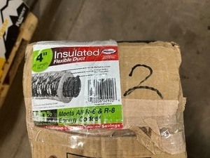 lot 354 image: Master Flow R8 Insulated Flexible Duct, 4 in, 25 ft L, Fiberglass, Silver Marked # 2