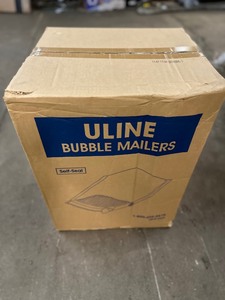 lot 361 image: New 100 Pack of Uline Bubble Mailer # 5 Gold Part S-9989 10 12 x 16 Marked # 5