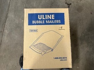 lot 357 image: New 100 Pack of Uline Bubble Mailer # 5 Gold Part S-9989 10 12 x 16 Marked # 1