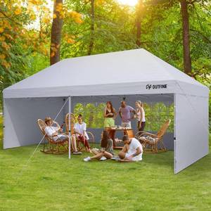 lot 84 image: OUTFINE Canopy 10X20 Pop Up Canopy Gazebo Commercial Tent with 4 Removable Sidewalls, Stakes X12, Ropes X6 for Patio Outdoor Party Events