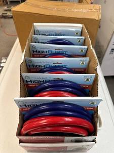 lot 327 image: New 6 Pack of High Burst Washing Machine Connectors - 72 Stainless Steel Hoses With Red  Blue PVC Jackets 72
