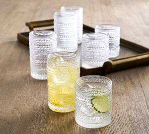lot 129 image: Fortessa Jupiter Beaded Hobnail Glass, 13 Ounce Iced Beverage (Set of 6), Clear retail $60