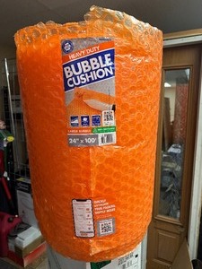 lot 334 image: 24 x 100 Ft Heavy Duty Orange Bubble Wrap  Cushion