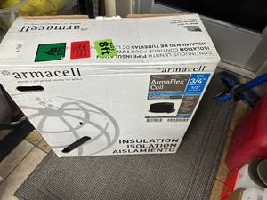 lot 336 image: ARMACELL 34 78 ID x 12 Thick x 75 Continuous Coil Pipe Insulation