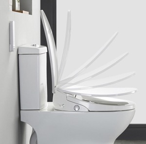lot 38 image: Ove Enlight 16 in Enlight Smart Bidet add on Toilet Seat 15.75in Elongated