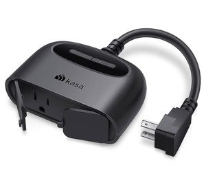 lot 48 image: Kasa Smart Outdoor Smart Plug KP400, Smart Home Wi-Fi Outlet with 2 Sockets, Works with Alexa, Google Home &IFTTT, No Hub Required, Sunset & Sunrise Offset