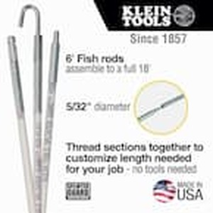 lot 106 image: Klein Tools Electric Glowing Wall Fish Rod Set