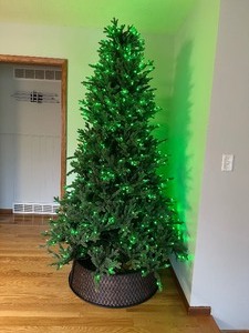 lot 2 image: 7.5 App-controlled Smart Pre-lit Twinkly LED Artificial Christmas Tree & Storage Bag retail $600