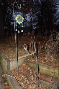 lot 140 image: Lawn & Garden DeCor...Shepards Hooks wCelestial Sun Cather Windchime...