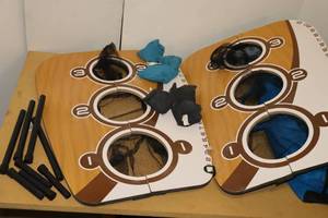 lot 53 image: Yard GamesThree-Hole Bean Bag Toss wOriginal Carrying Case