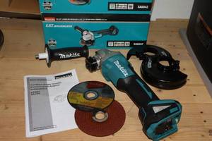 lot 98 image: ShopNEW Makita 18V LXT Lithium Ion Brushless Angle Grinder 4 125 Cut-Off