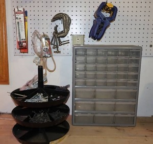 lot 96 image: Workbench Tools and Supplies Etc