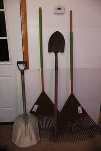 lot 86 image: Garage Lawn & GardenYard Rakes and Shovels