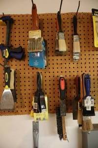 lot 35 image: Garage Shop Workbench Painting Supplies Accessories Etc