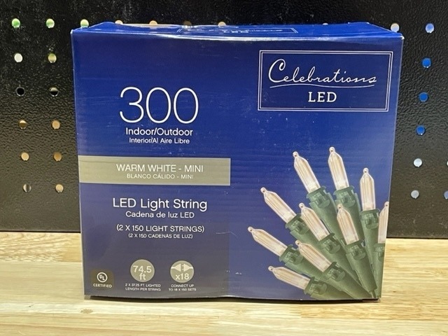 Warm White Christmas Light String of 300