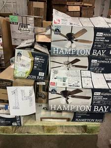 HUGE LOT of Lighting, Ceiling Fans, Recessed Lights Misc Hampton Bay, Hunter, Progress Lighting - For Parts - Sells GREAT on eBay