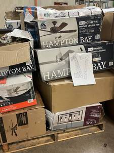 HUGE LOT of Lighting, Ceiling Fans, Recessed Lights Misc Hampton Bay, Hunter, Progress Lighting - For Parts - Sells GREAT on eBay