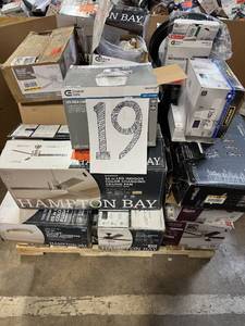 HUGE LOT of Lighting, Ceiling Fans, Recessed Lights Misc Hampton Bay, Hunter, Progress Lighting - For Parts - Sells GREAT on eBay