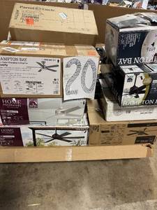 HUGE LOT of Lighting, Ceiling Fans, Recessed Lights Misc Hampton Bay, Hunter, Progress Lighting - For Parts - Sells GREAT on eBay
