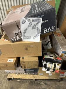 HUGE LOT of Lighting, Ceiling Fans, Recessed Lights Misc Hampton Bay, Hunter, Progress Lighting - For Parts - Sells GREAT on eBay